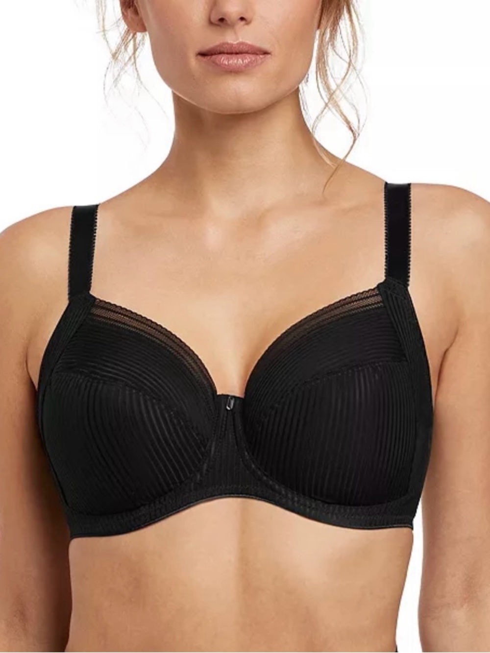 Fantasie Fusion Underwire Full Coverage Side Support Bra Black Womens 32H NWOT
